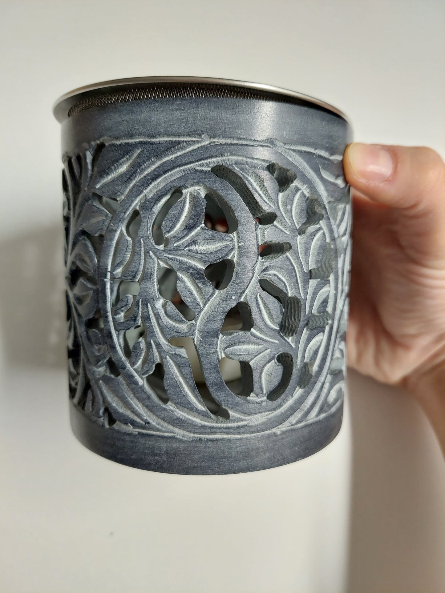 Räucherstövchen aus Speckstein mit Sieb