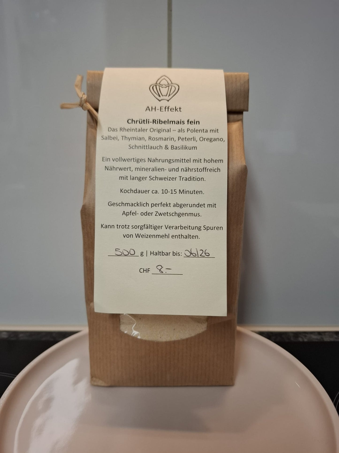 500g Ribelmais fein (Polenta) mit 7-Kräuter-Mischung